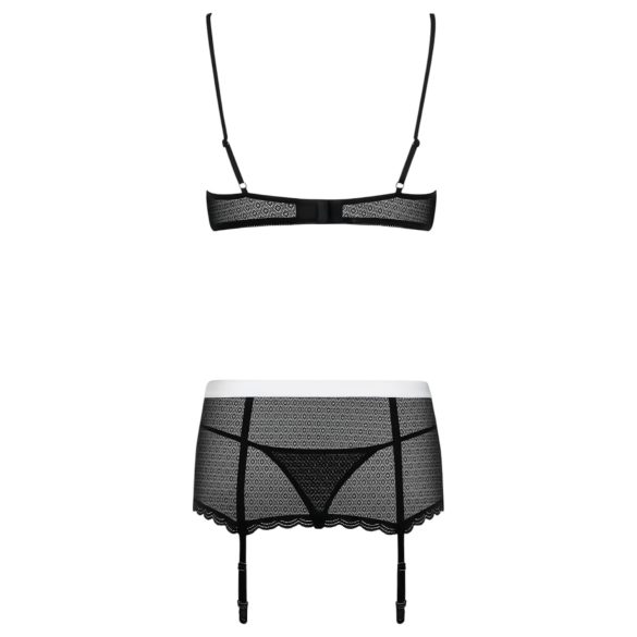Obsessive - fantasia de empregada sexy - conjunto 6 peças - preto