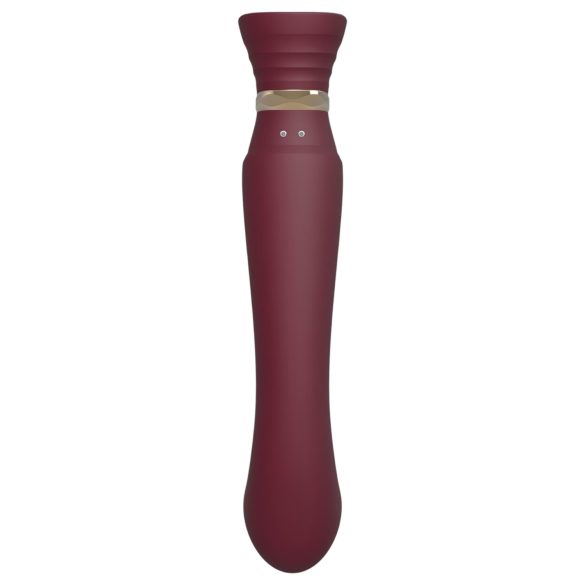 ZALO Queen - vibrador de ponto G e clitóris com sucção - silicone vermelho