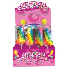   Rainbow Cock Pop - pirulito formato pênis - sabor frutas - 85g