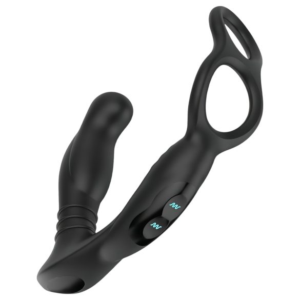Nexus Simul8 - anel peniano vibratório com plug anal - silicone preto
