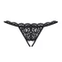 Obsessive - tanga aberta rendada com laço - preto - L/XL