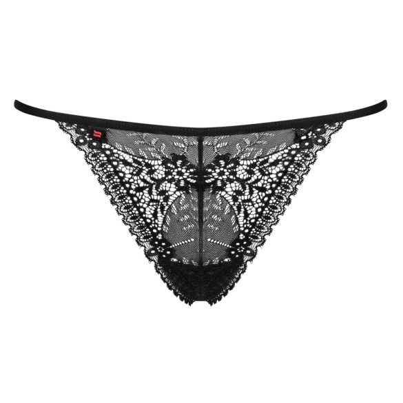 Obsessive Intensa - tanga de renda com tiras - preto