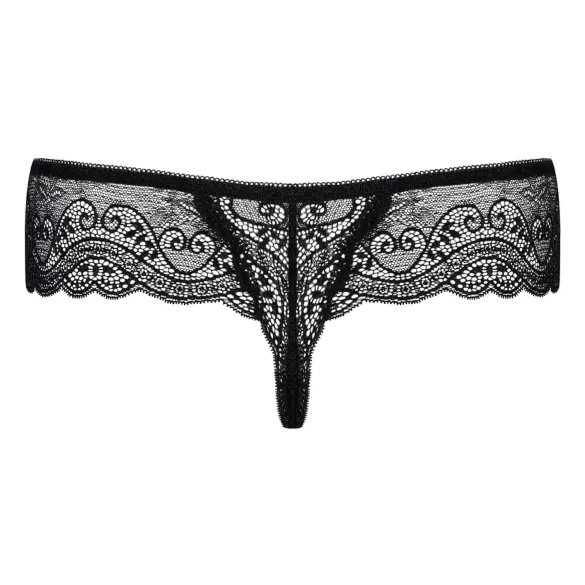 Obsessive - calcinha tanga rendada com strass - preta - L/XL