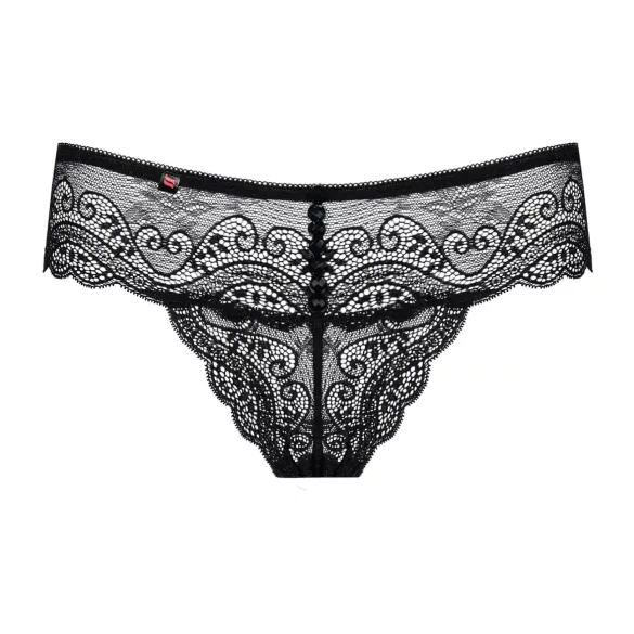 Obsessive - calcinha tanga rendada com strass - preta - L/XL