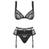 Obsessive Heartina - conjunto lingerie feminina - preto