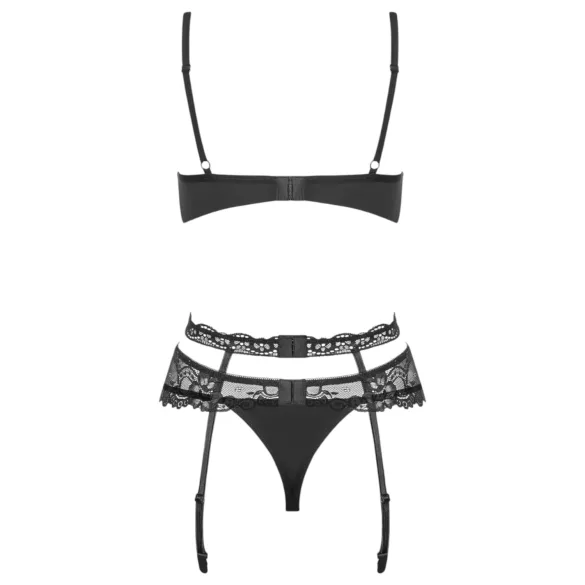 Obsessive Heartina - conjunto lingerie feminina - preto