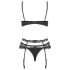Obsessive Heartina - conjunto lingerie feminina - preto - L/XL