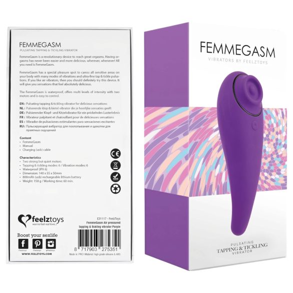 FEELZTOYS Femmegasm - vibrador clitóris 2 em 1 recarregável - roxo
