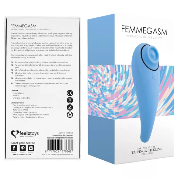 FeelzToys - vibrador clitóris e ponto G recarregável 2 em 1 - azul