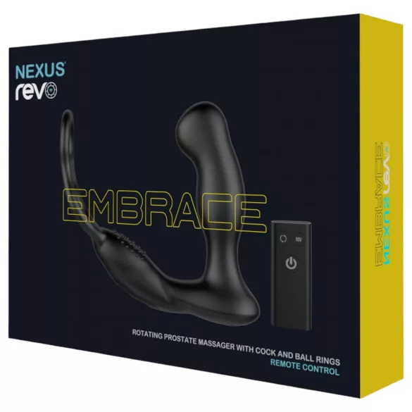 Nexus Revo - vibrador rotativo para próstata com anel - silicone preto