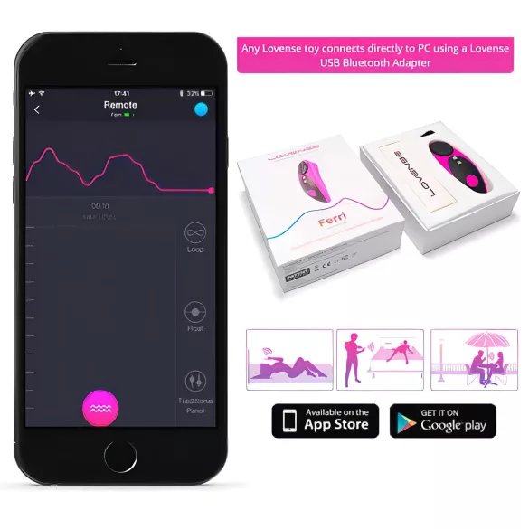 LOVENSE Ferri - vibrador inteligente de clitóris (preto e rosa)