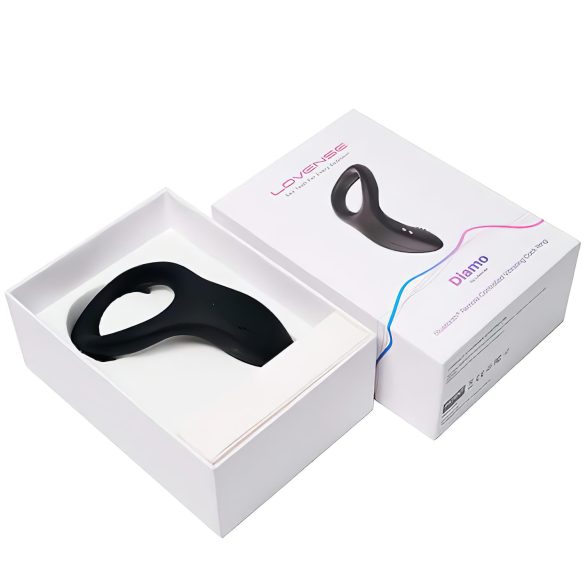 Lovense Diamo - anel peniano vibratório inteligente - silicone preto