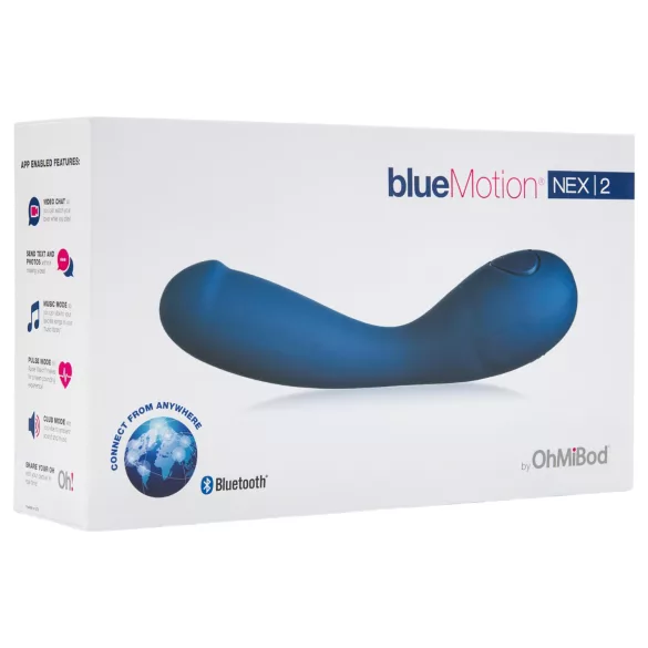 OHMIBOD Bluemotion Nex 2 - vibrador inteligente recarregável ponto G (azul)