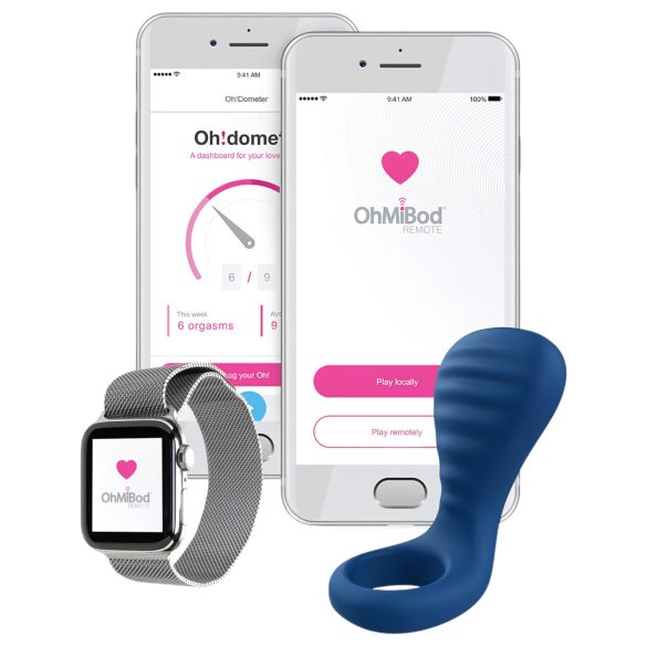 OHMIBOD Bluemotion Nex 3 - inteligente, anel vibrante (azul)