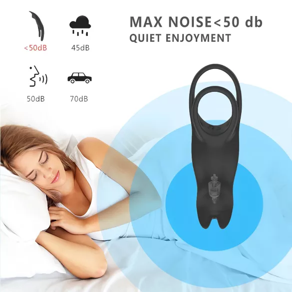 Aixiasia Hoody B - anel peniano vibratório recarregável controle remoto preto