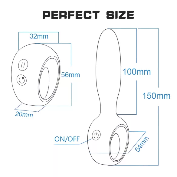 Aixiasia Dylon-Remote - vibrador anal com controle remoto recarregável preto