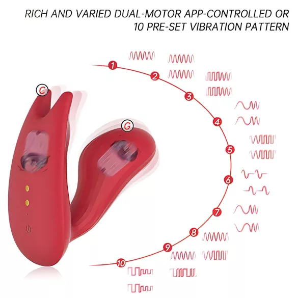 Magic Motion Umi - Vibrador inserível controlado por app (vermelho)