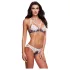 Baci - conjunto floral rendado com sutiã + calcinha aberta