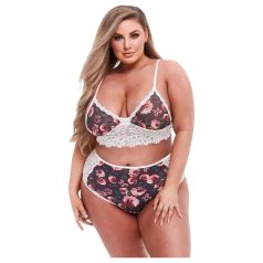 Baci - conjunto de lingerie plus size - floral rendado