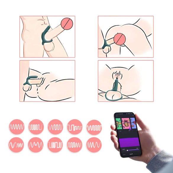 Magic Motion Rise - anel peniano vibratório recarregável - verde