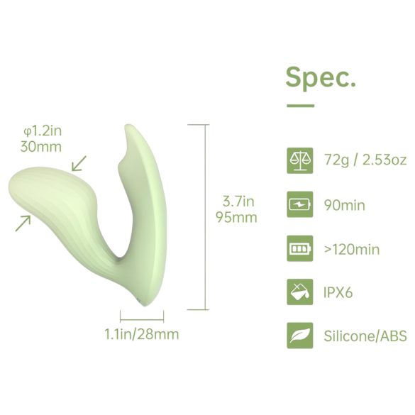 Magic Motion Umi - vibrador bullet duplo inteligente - silicone verde