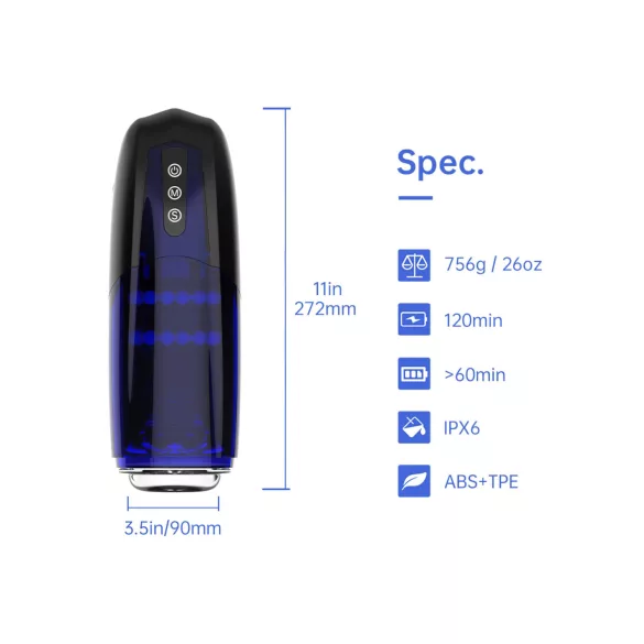 Magic Motion Xone - Masturbador controlado por app, para homens (azul)