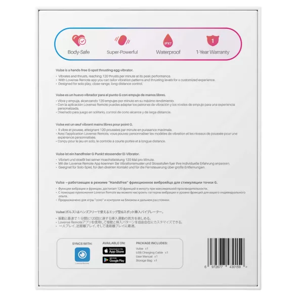 Lovense Vulse - ovo vibratório com movimento para casal - silicone vermelho