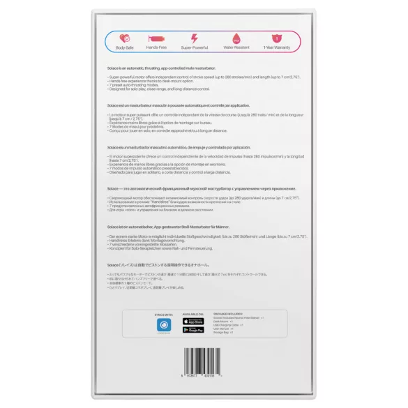 LOVENSE Solace - masturbador masculino automático movimento vertical - preto