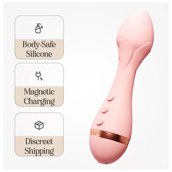 Vush Fleur - vibrador massageador recarregável e à prova d’água (rosa)