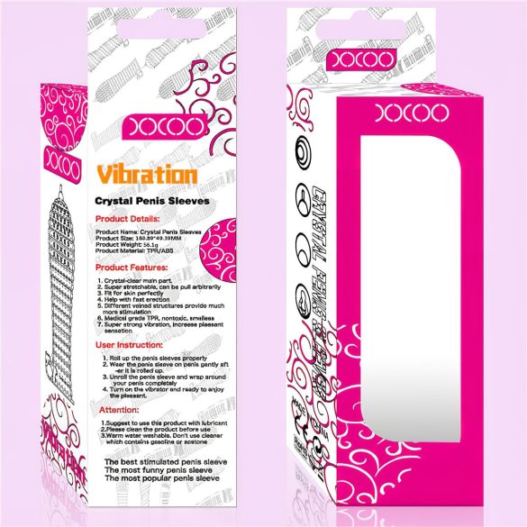 Lonely - capa peniana vibratória engrossadora - transparente